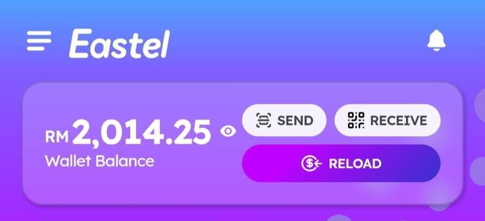 EASTEL 收入截图 RM 2,014.25